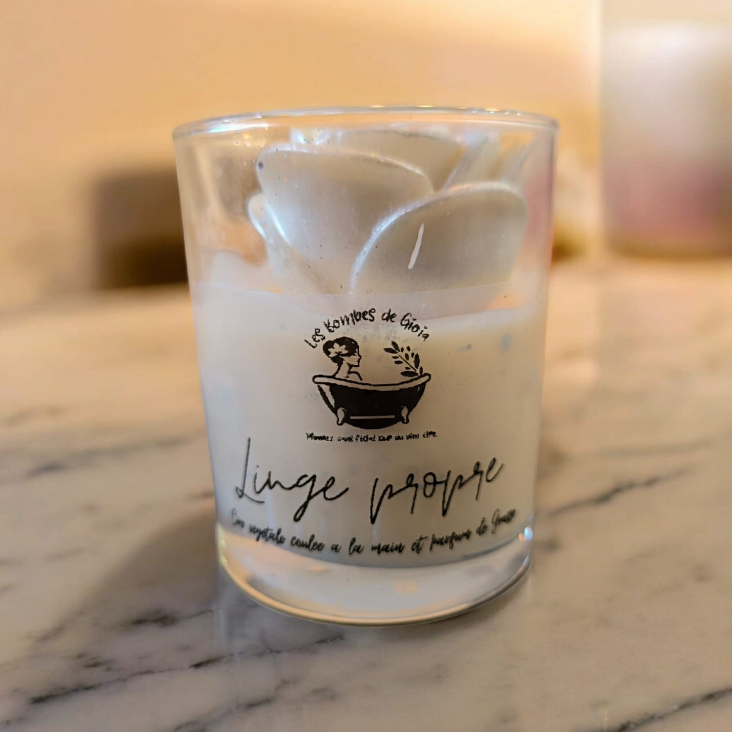 Bougie Artisanale Parfumée au Linge Frais